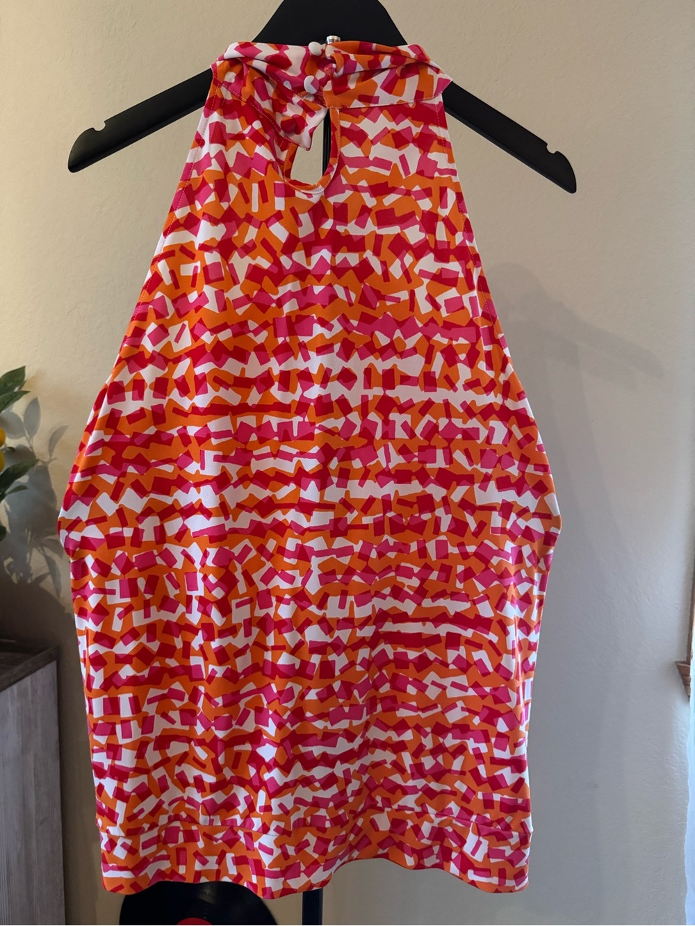 Michael Kors Pink & Orange Printed Halter Dress